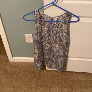 Old navy blue paisley sleeveless shirt